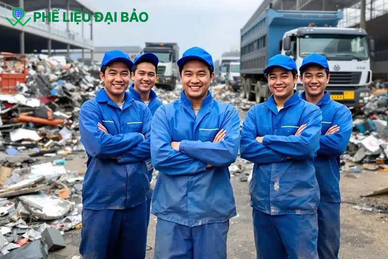 Nguyên liệu tái chế được đóng gói và phân phối đến các cơ sở sản xuất sử dụng