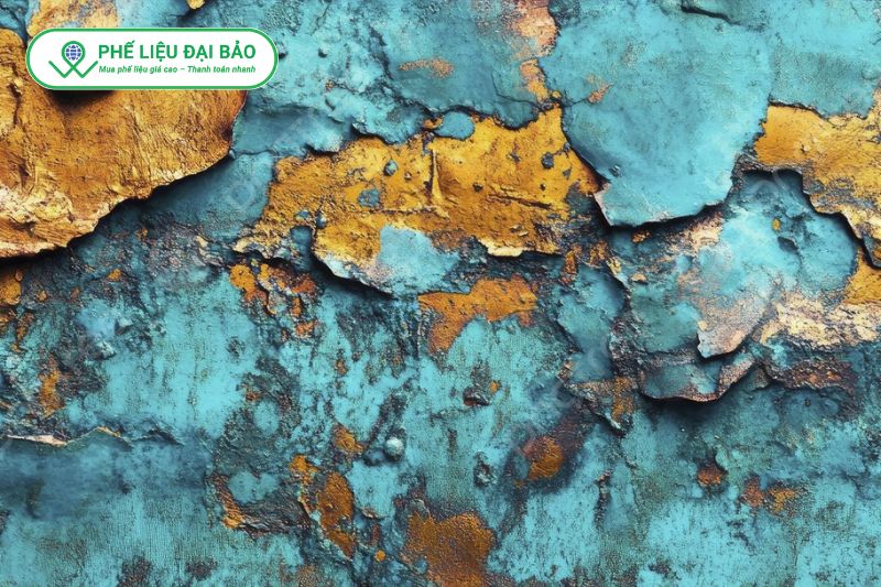 Đồng chuyển sang màu xanh lá do phản ứng oxy hóa với không khí